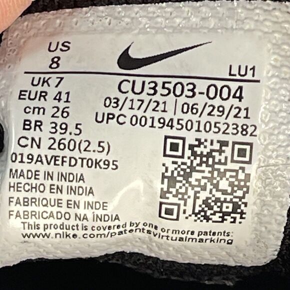 Nike Fly By Mid 2 Shoes Mens SIZE 8 Black White CU3503-004 Basketball Sneakers - Picture 6 of 8